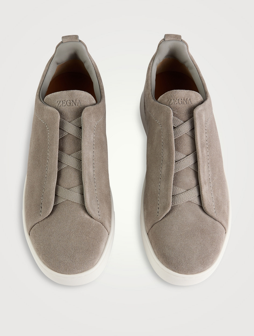 Triple Stitched Suede Grey Sneakers