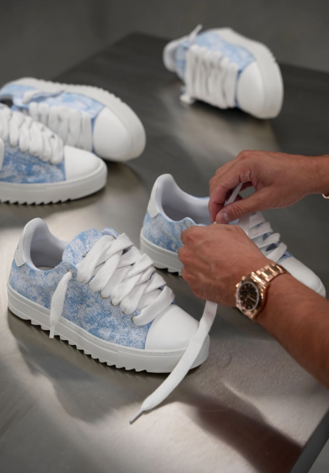 Unique Dyed Canvas Leather Toe Sneakers