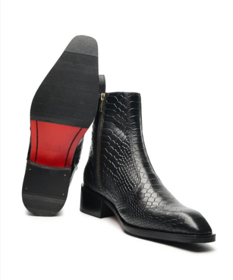Men Textured Square Toe Boots