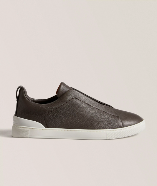 Deerskin Triple Stitch Leather Sneakers