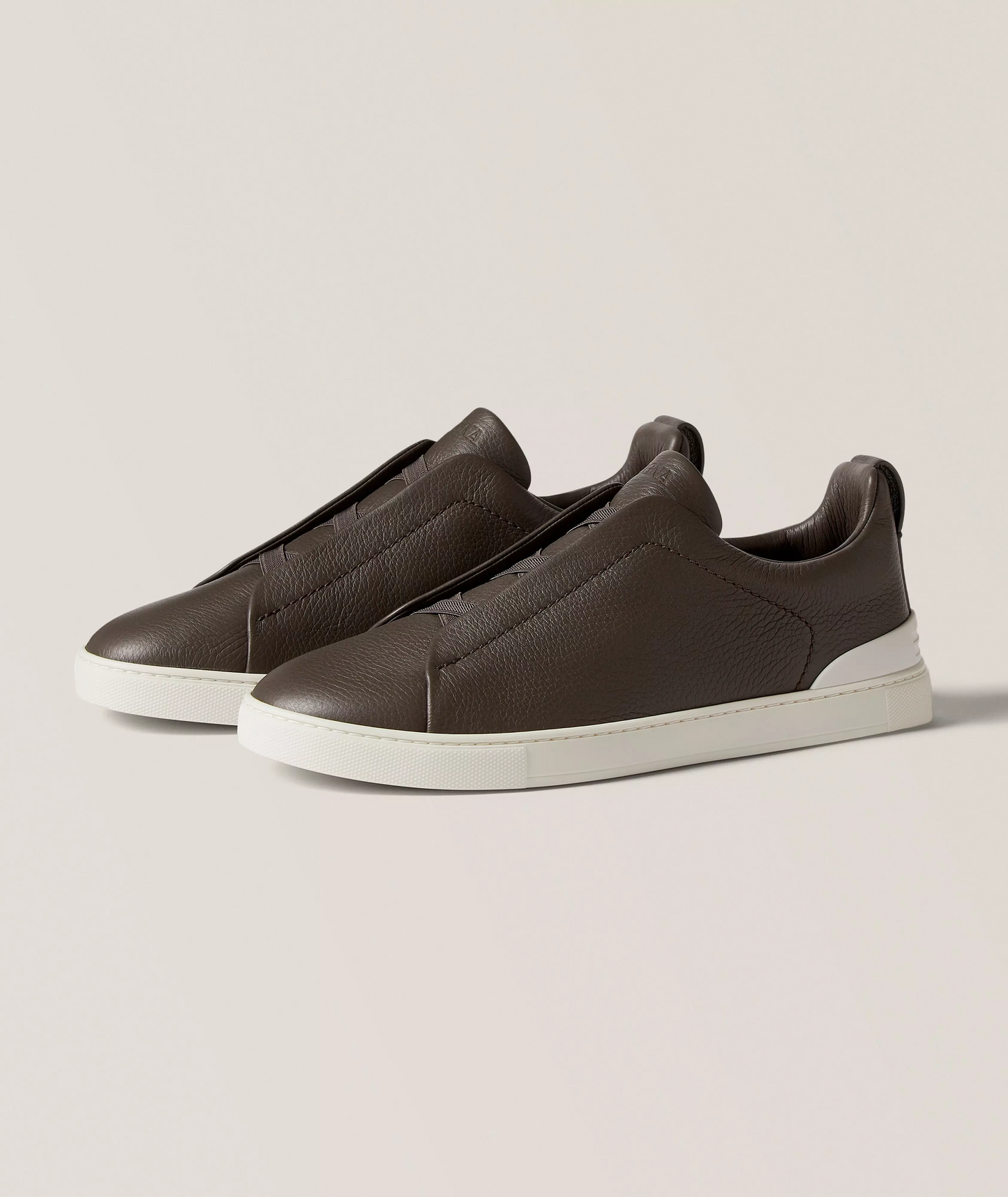 Deerskin Triple Stitch Leather Sneakers