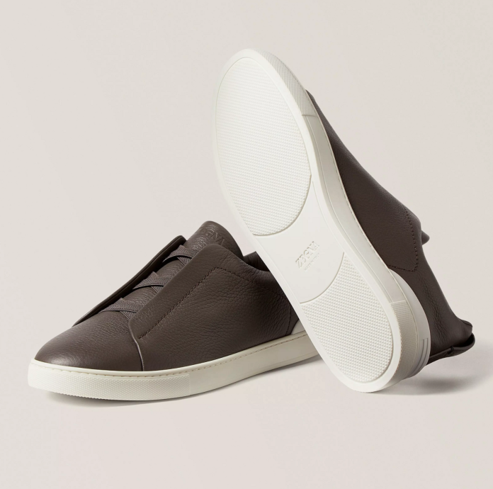 Deerskin Triple Stitch Leather Sneakers