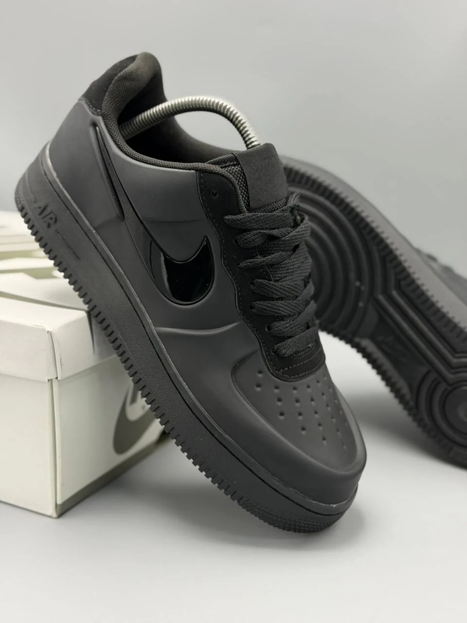 Black Gloss Finish Casual Sneakers