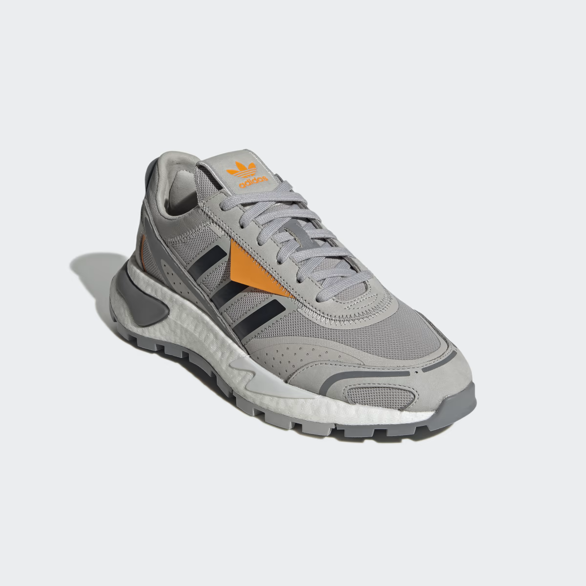 Grey Orange Retro Running Sneakers