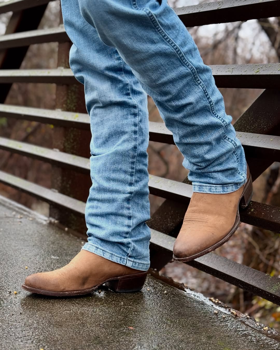 Men's Vintage Suede Cowboy Boots