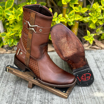 Men's Vintage Braided Deerskin Boots