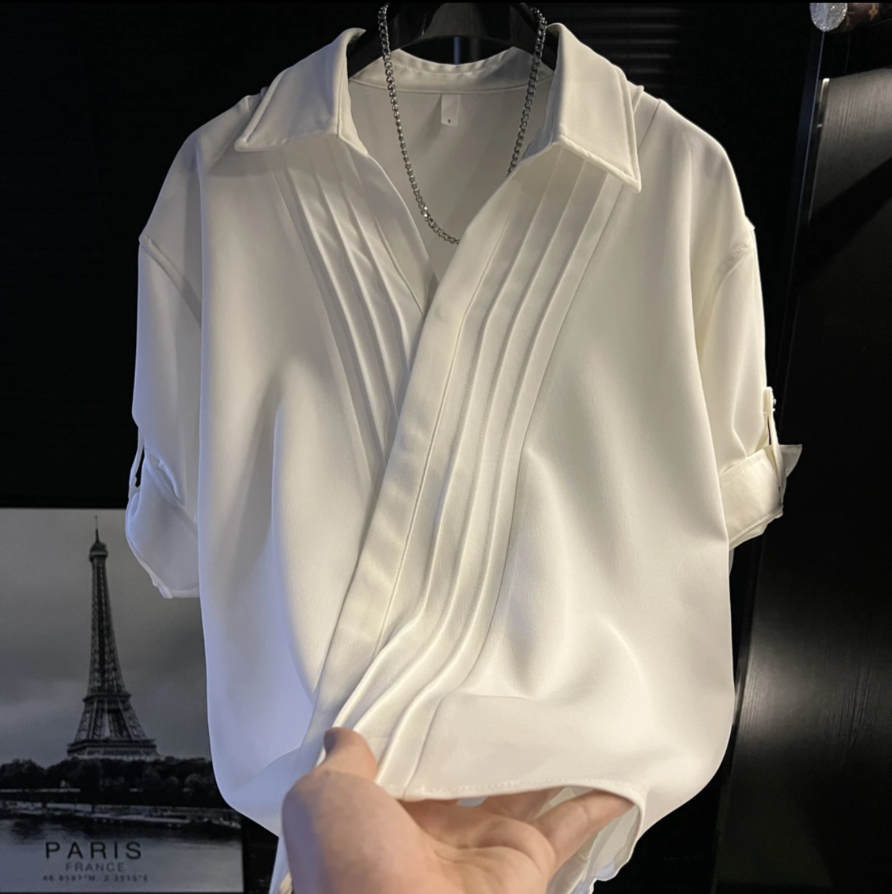 High-end trendy casual mid-sleeve shirt