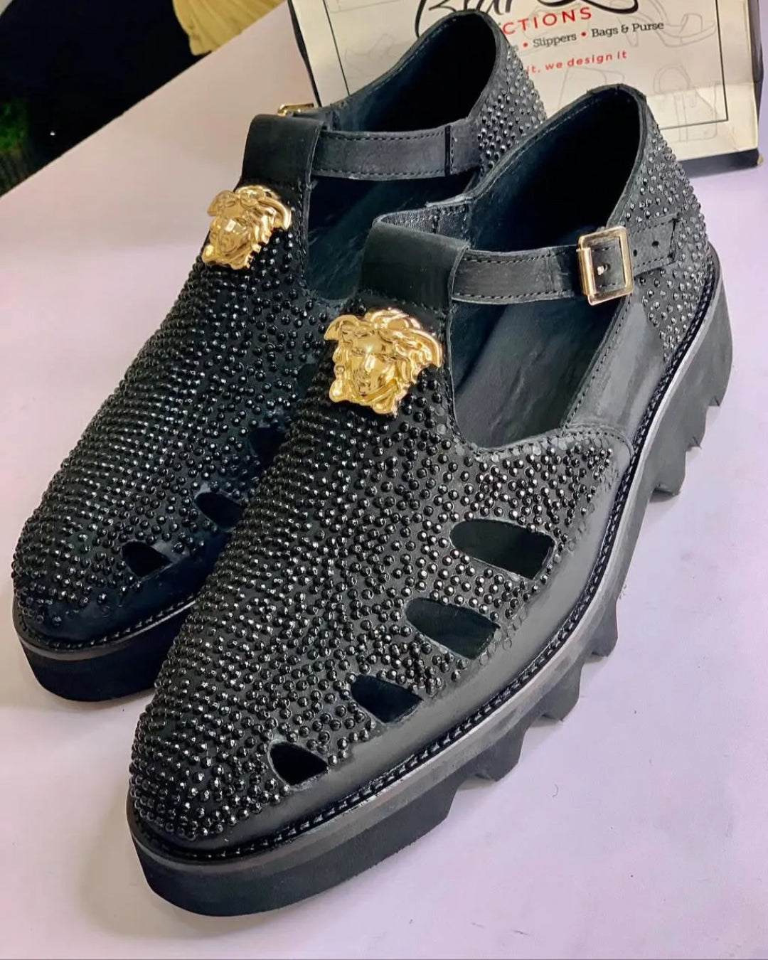 Luxury Men's Fashion Rhinestone Sandals