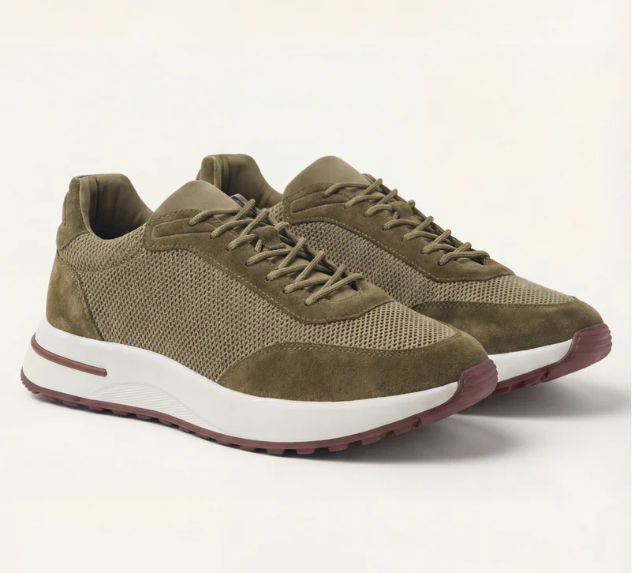 Rivaro Olive Green Suede Sneakers