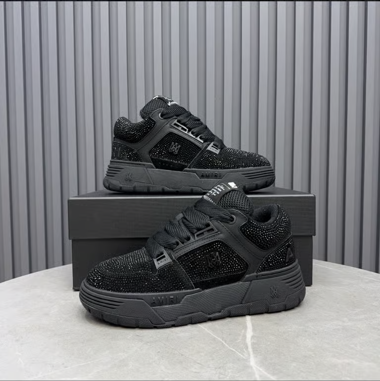 Black crystal sneakers