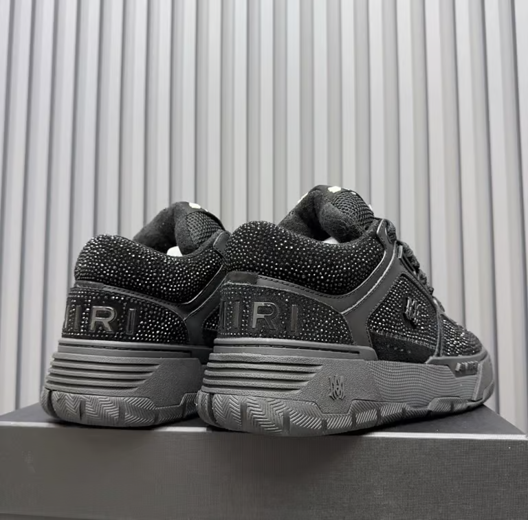 Black crystal sneakers