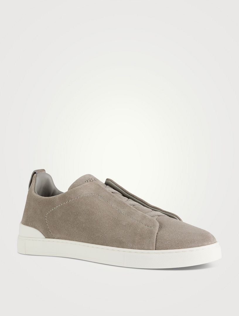 Triple Stitched Suede Grey Sneakers