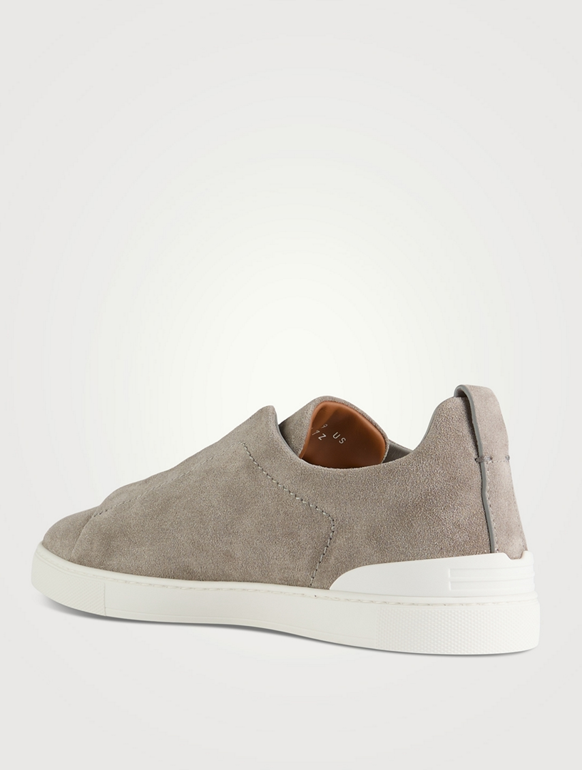 Triple Stitched Suede Grey Sneakers