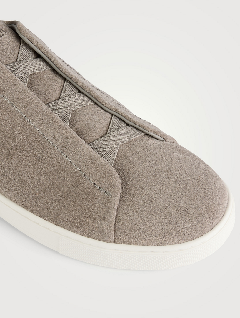 Triple Stitched Suede Grey Sneakers