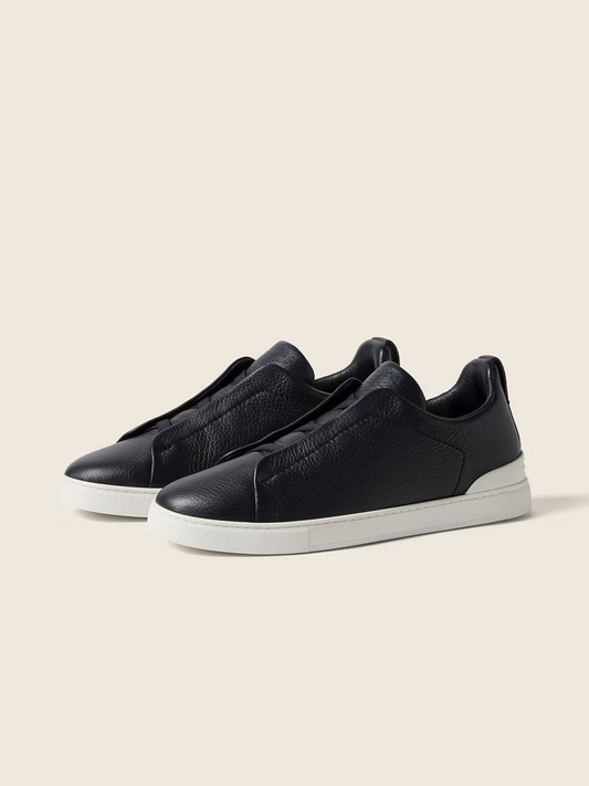 Triple Stitch Leather Suede Sneakers