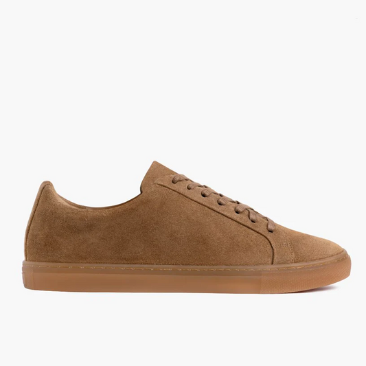 Men's Low Top In Tan Camel Suede