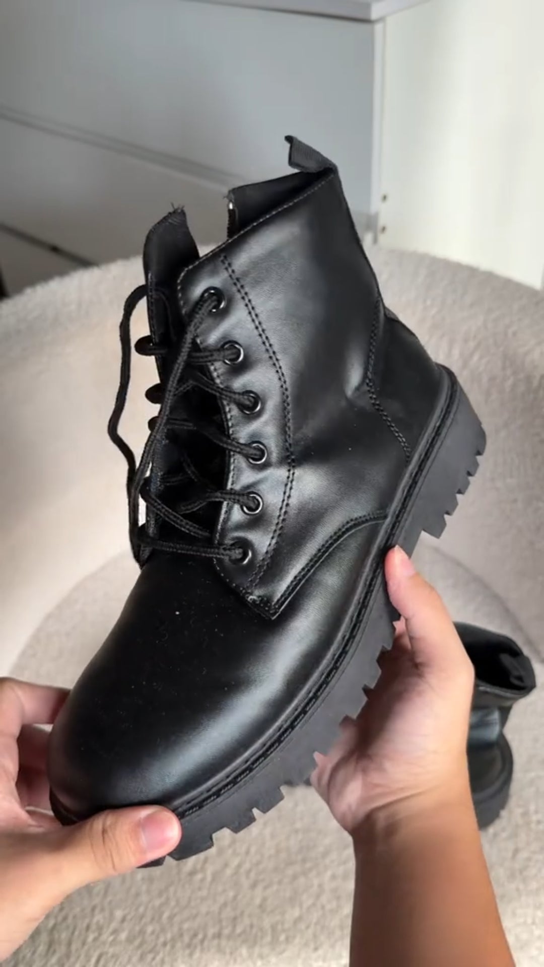 Refined Black Lace-Up Boots