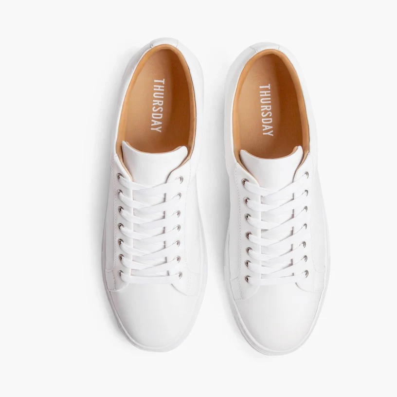 Men's Premier Low Top In White Leather
