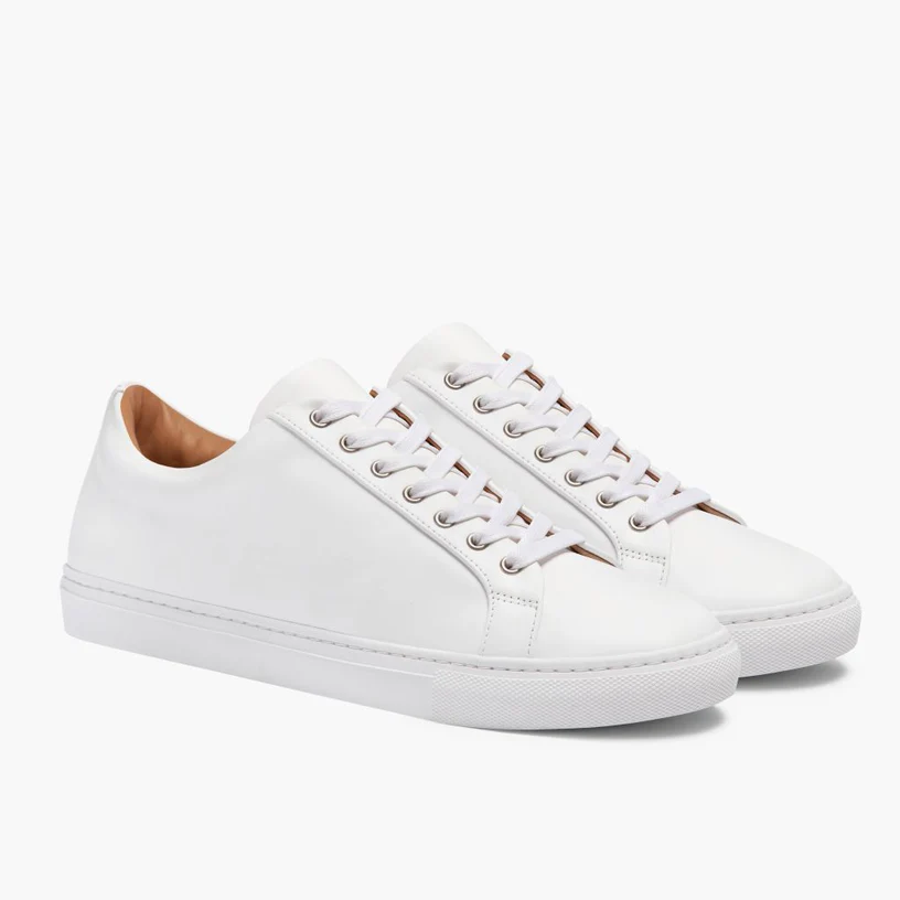 Men's Premier Low Top In White Leather