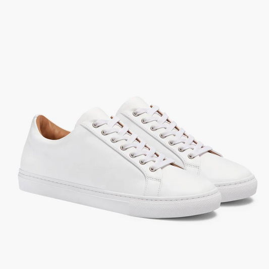 Men's Premier Low Top In White Leather