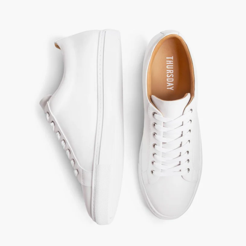 Men's Premier Low Top In White Leather