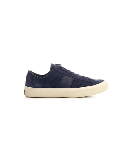 Blue Suede Low-Top Sneakers