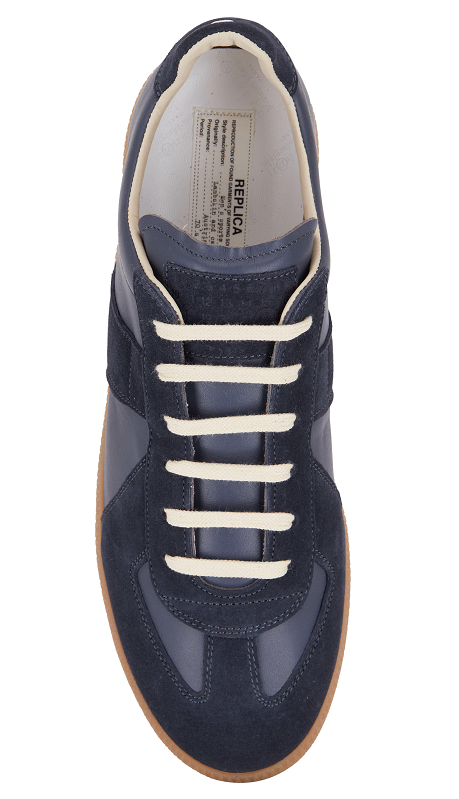 Blue Leather Suede Sneakers