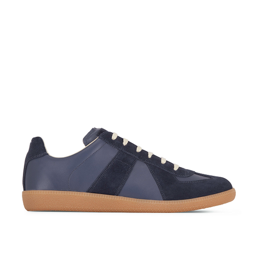 Blue Leather Suede Sneakers