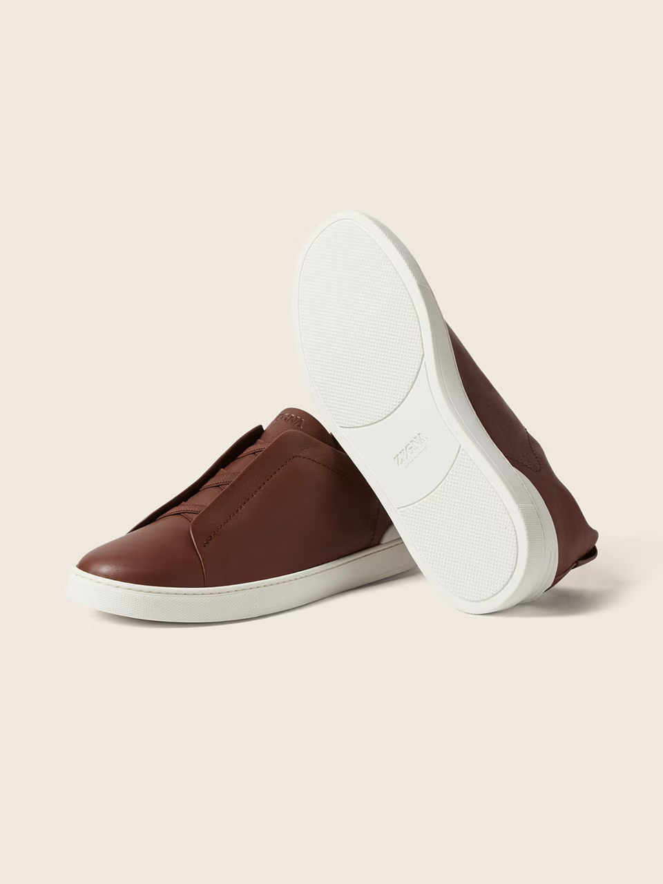 Almond Brown Triple Stitch Sneakers