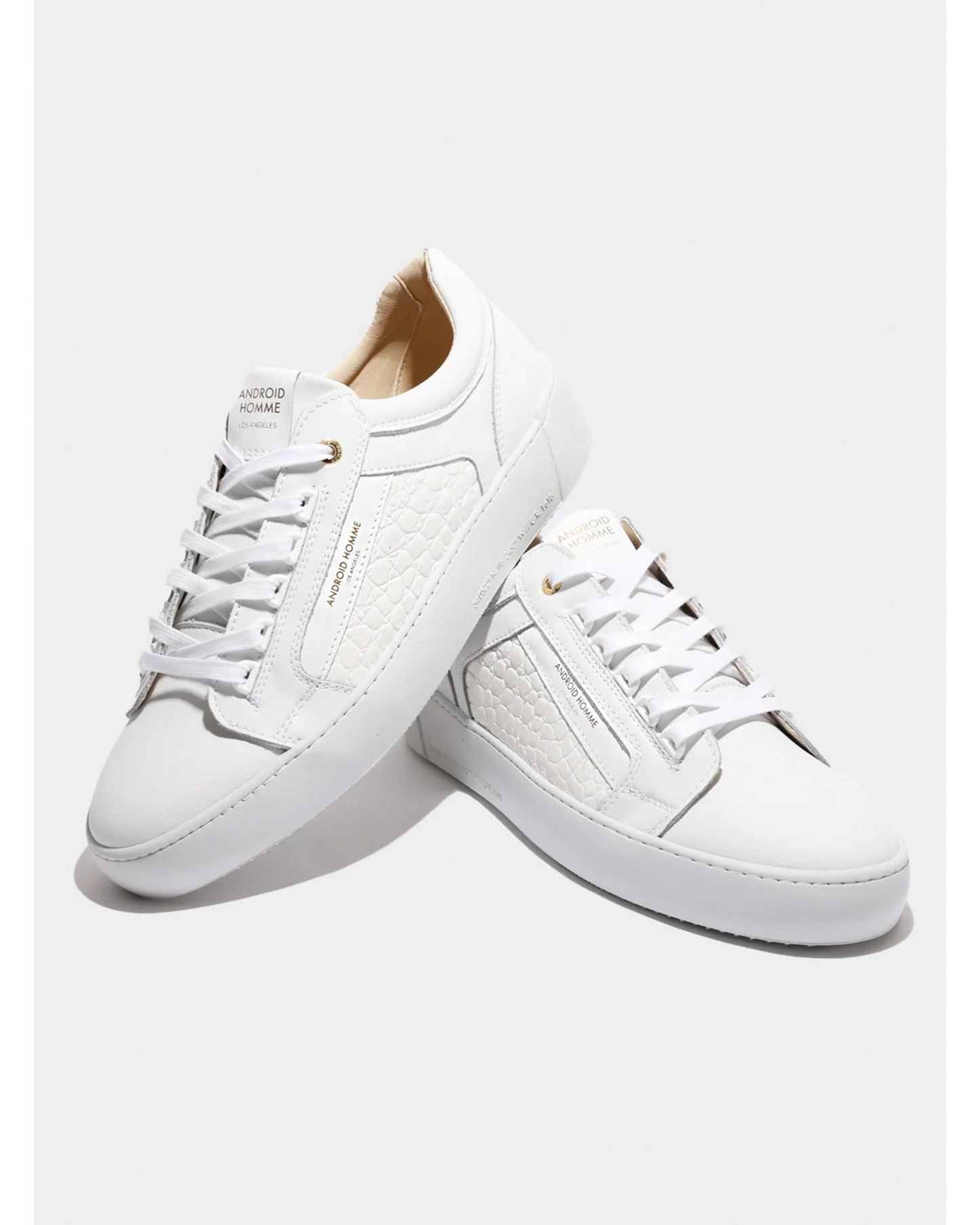 Mens Venice Patent Croc Trainers White