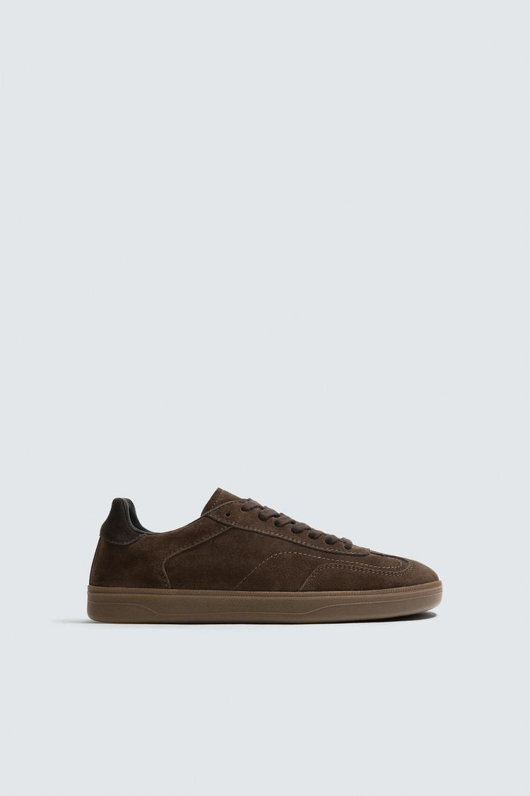 Men's Brown Suede Low Top Sneakers