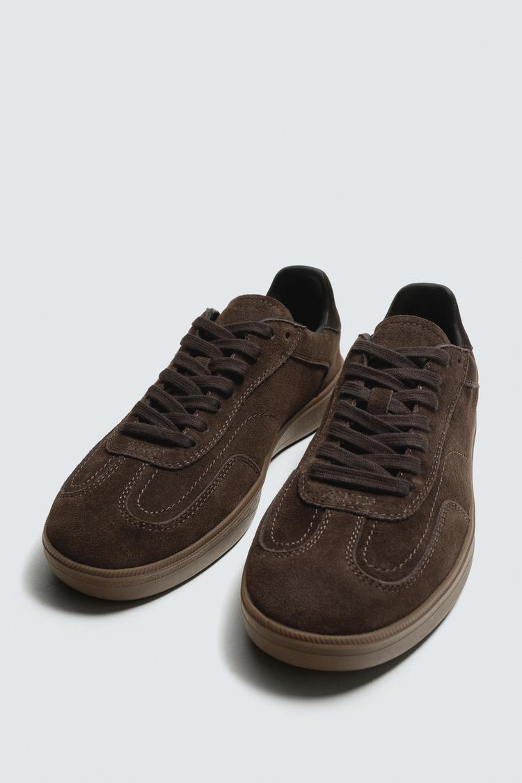 Men's Brown Suede Low Top Sneakers