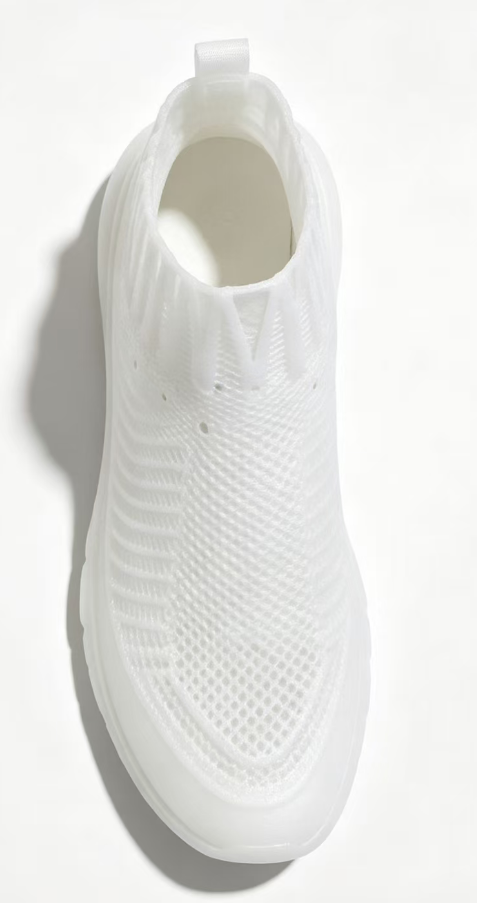 Men's 3D Printed Mesh White Sneakers
