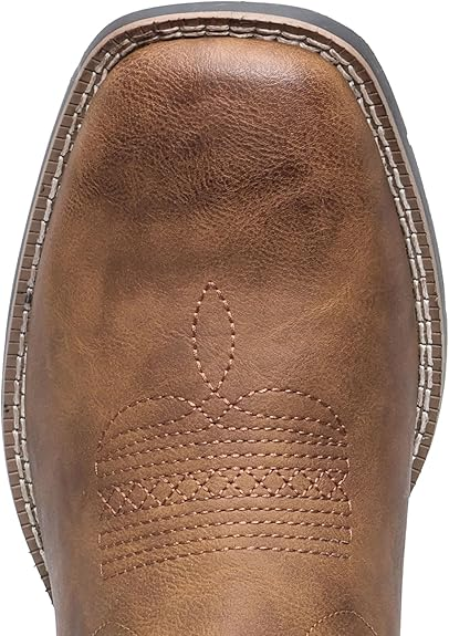 Embroidered Square Toe Slip-On Western Boots