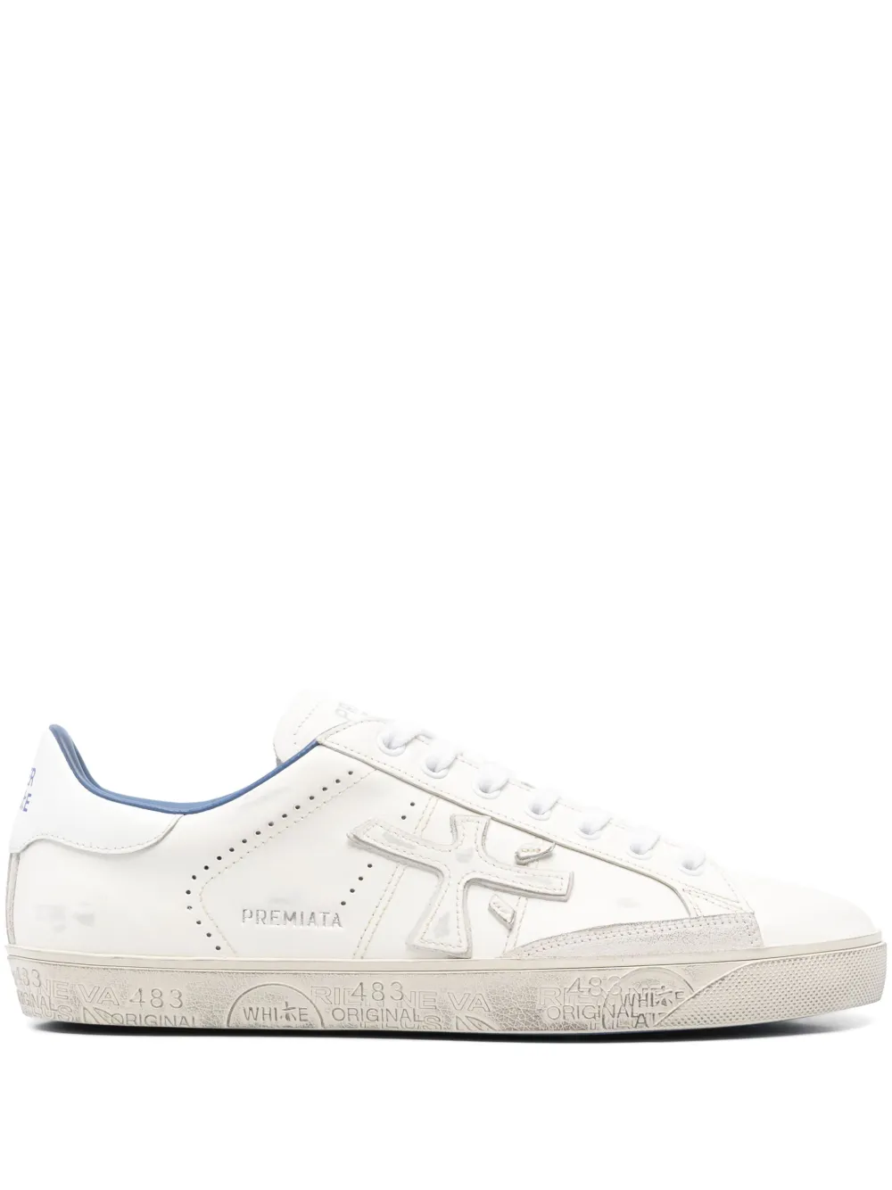 White Leather Low-Top Sneakers