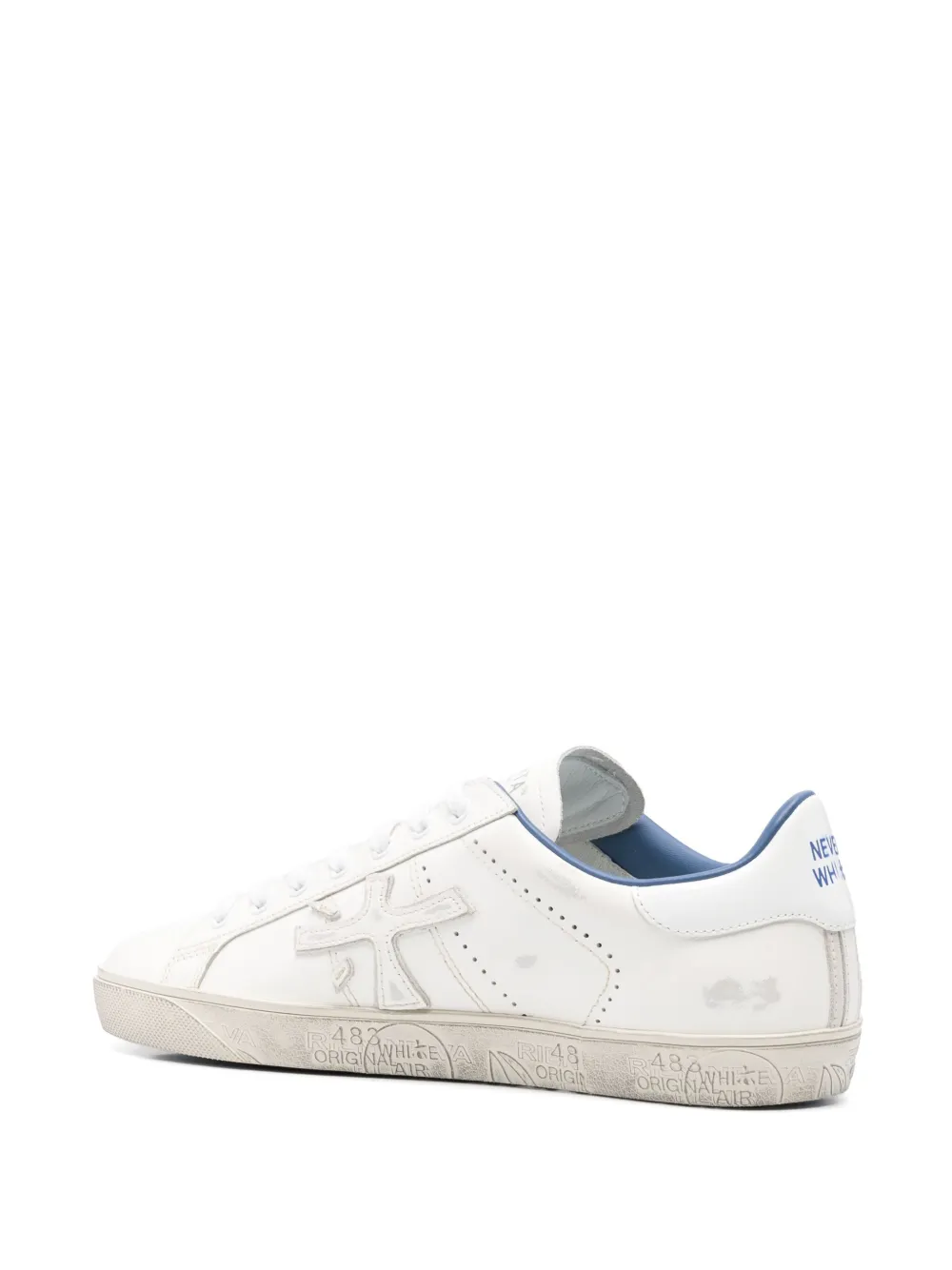 White Leather Low-Top Sneakers