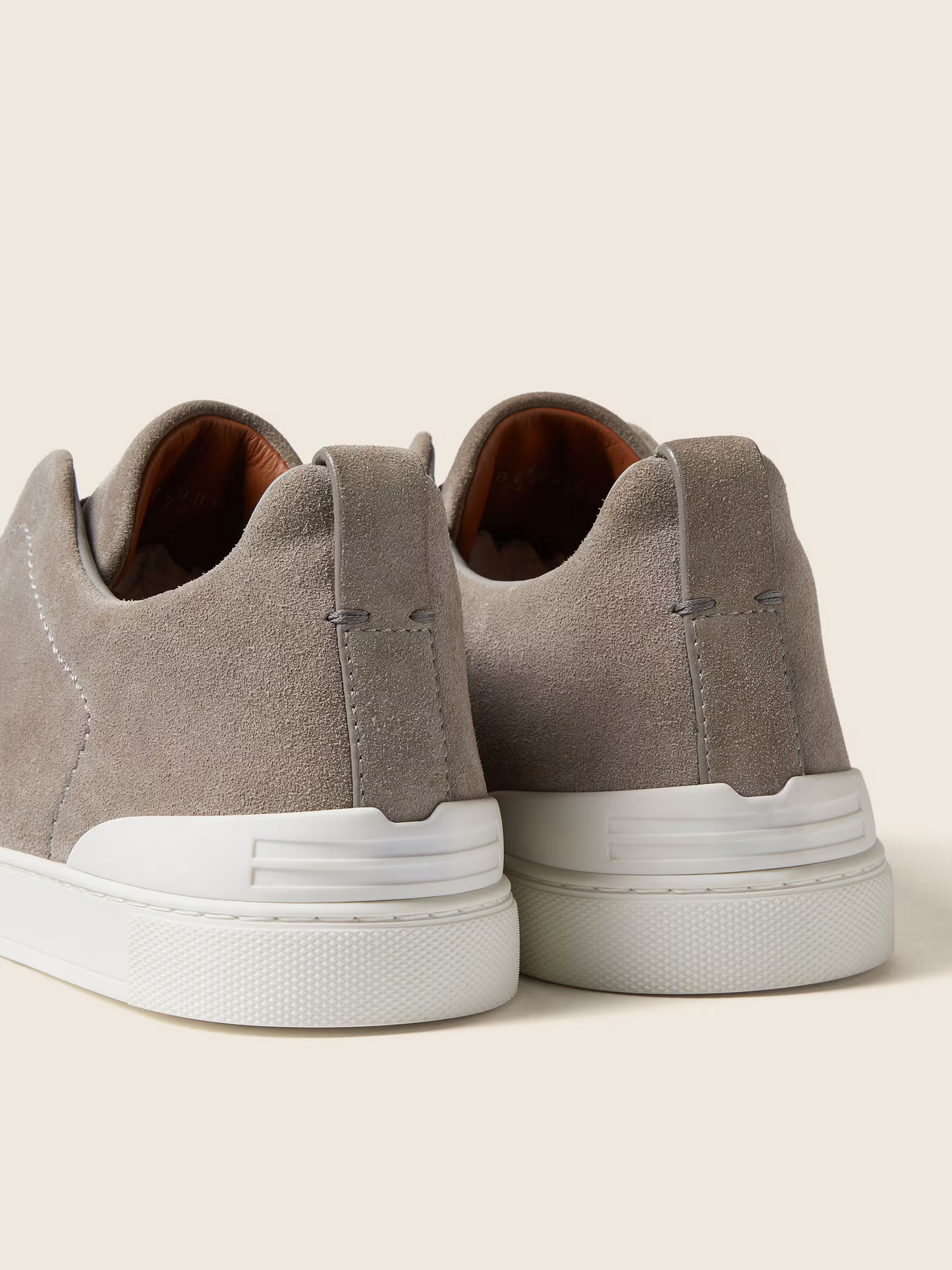 The Grey Melange Suede Triple Stitch  Sneakers