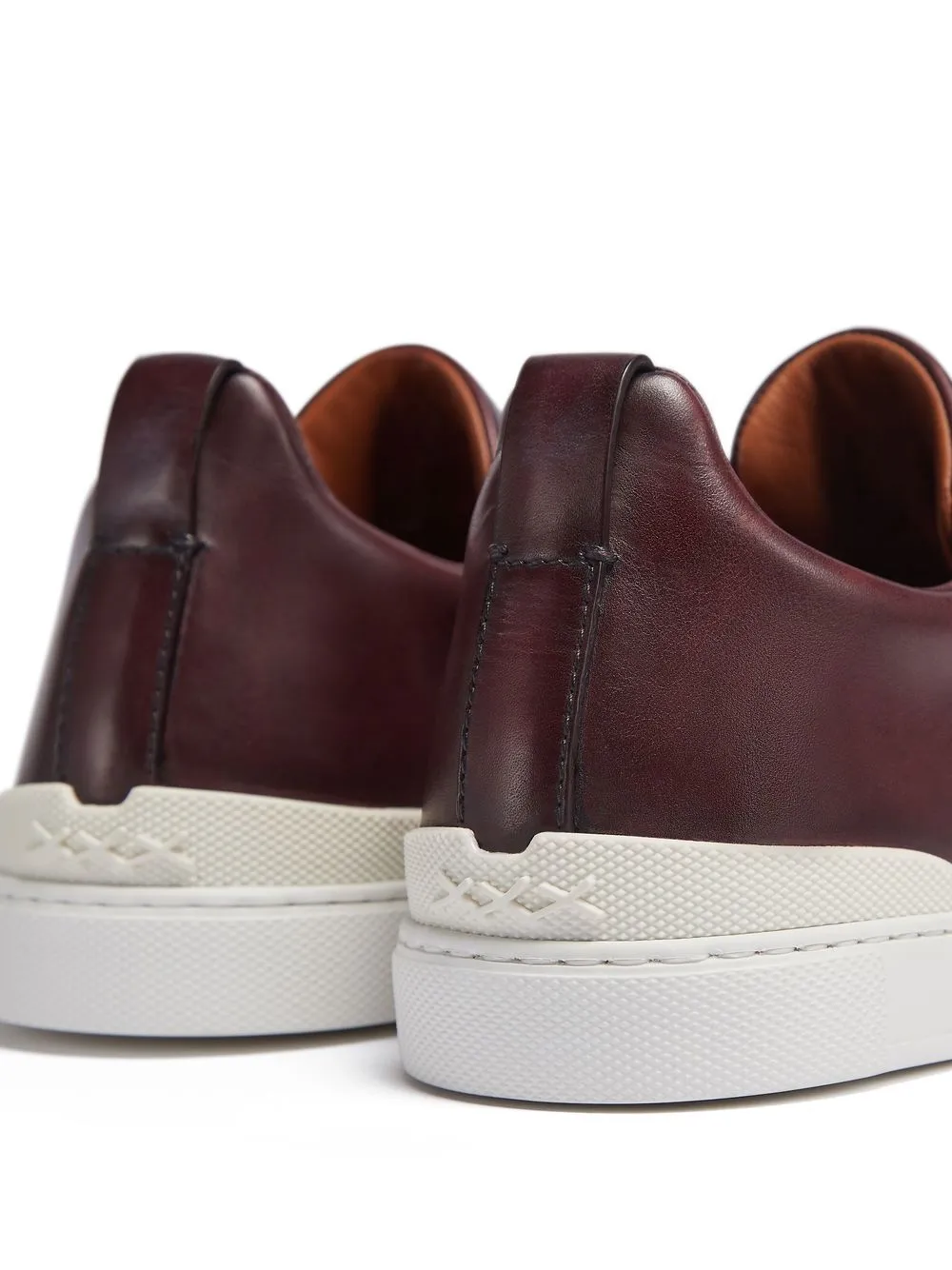 Brown Crocodile Leather Triple Stitch Sneakers