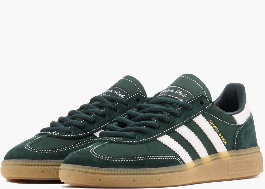 Dark Green Retro Suede Sneakers