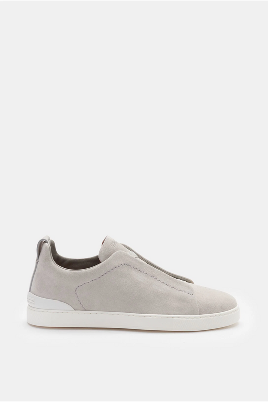 Triple Stitch White Suede Low Top Sneaker