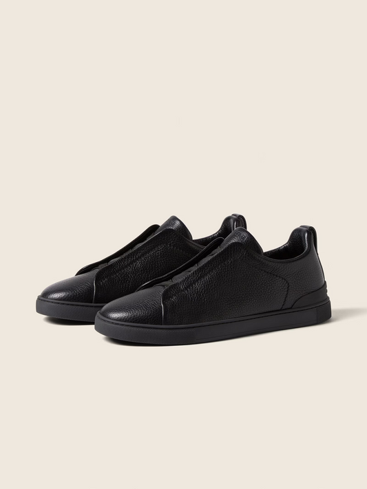 Deerskin Triple Stitch Leather Sneakers