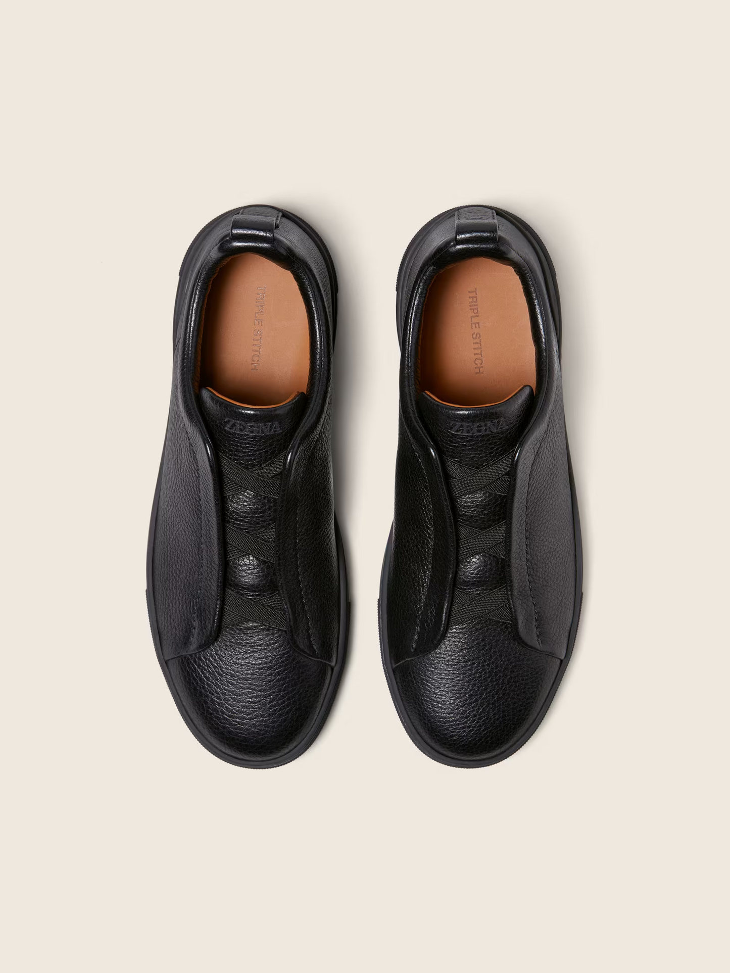 Deerskin Triple Stitch Leather Sneakers