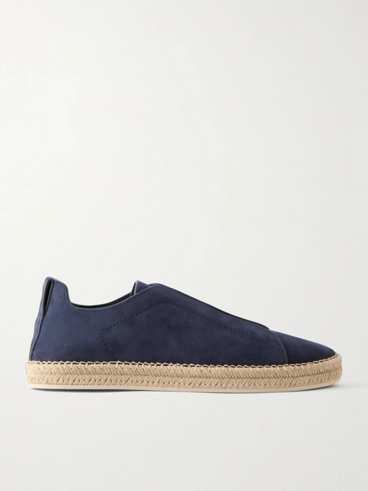 Triple Stitch™ Leather-Trimmed Suede Slip-On Sneakers