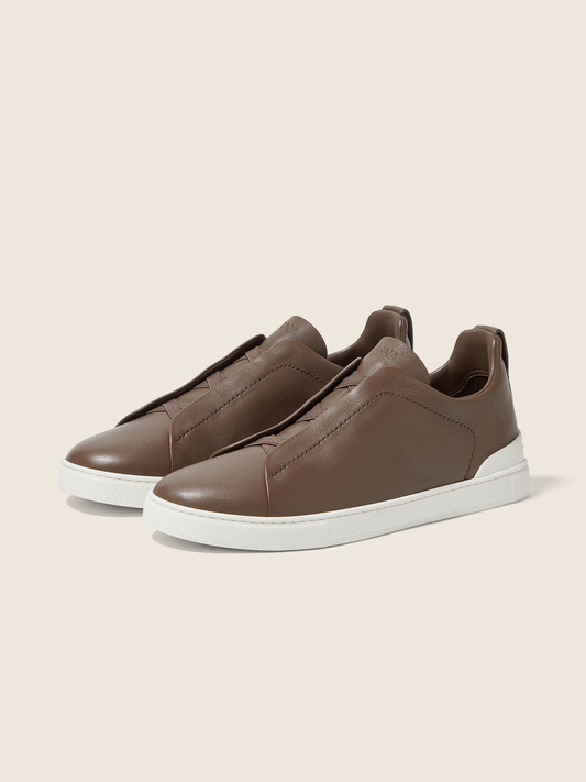 Triple Stitch Low-Top Sneaker Dark Brown