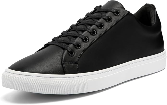 Minimal Leather Lace-Up Sneakers