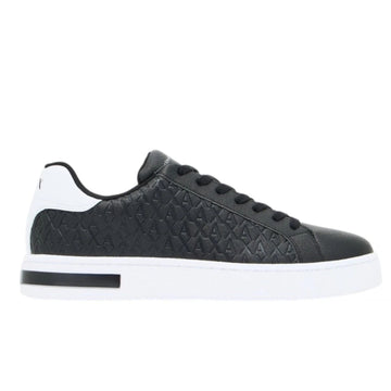 Black Textured Low Top Sneakers