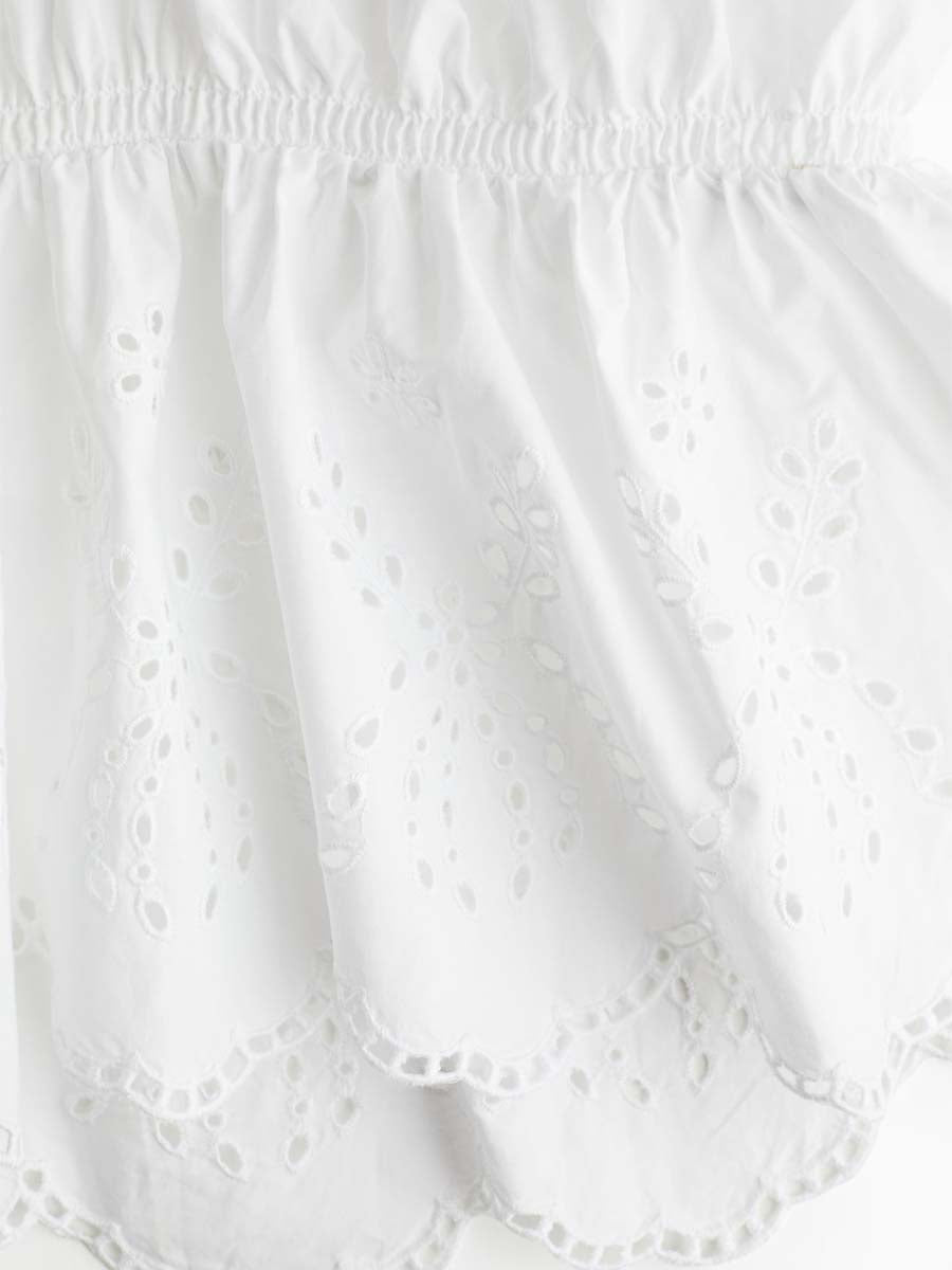 Embroidered Eyelet Detail Top