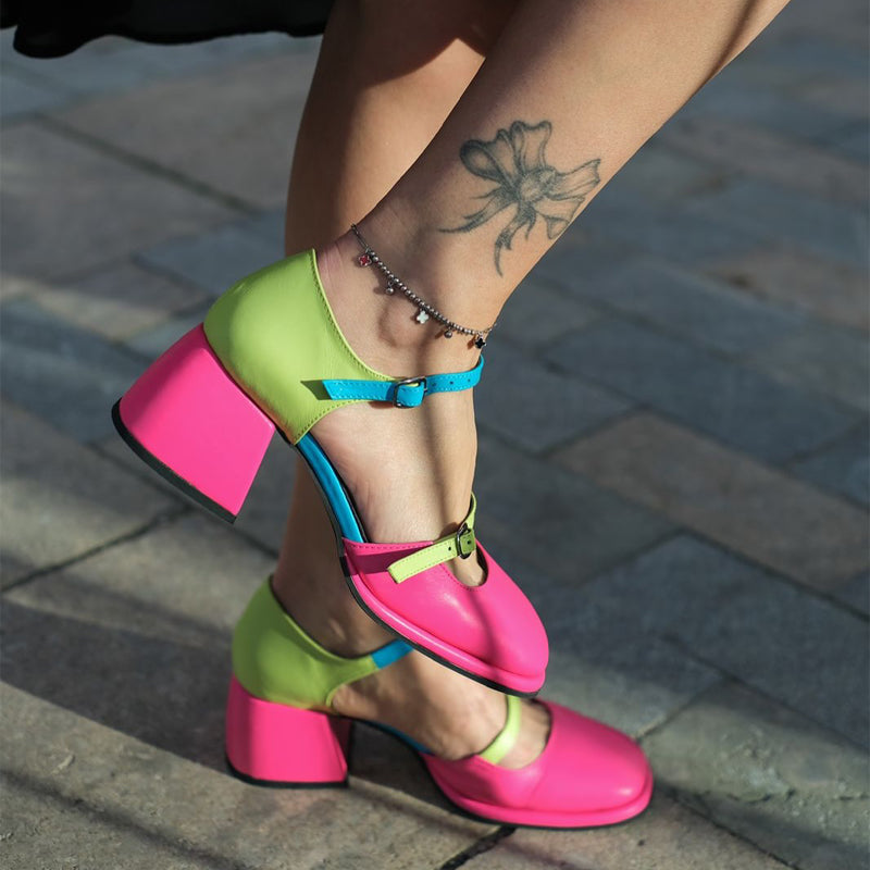 Color Block Coarse With Mary Jane