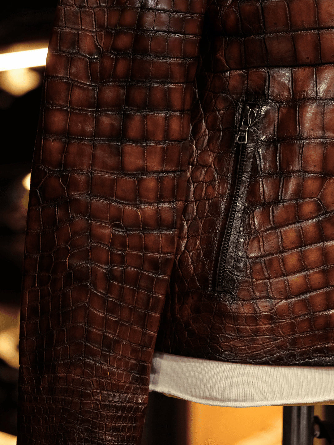 Vintage Luxurious Crocodile Leather Jacket
