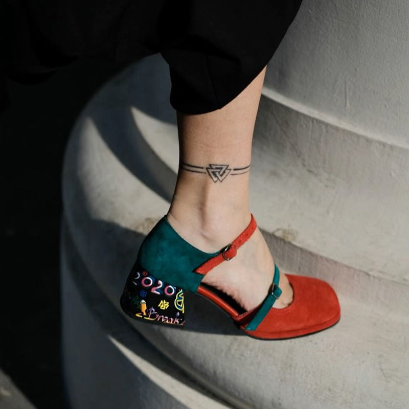 Color Block Coarse With Mary Jane